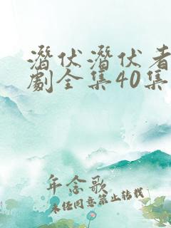 潜伏潜伏者电视剧全集40集免费观看