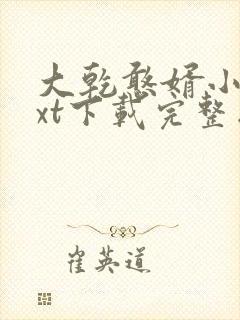 大乾憨婿小说txt下载完整版