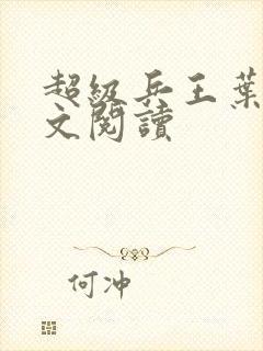 超级兵王叶谦全文阅读