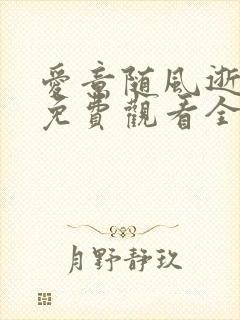 爱意随风逝短剧免费观看全集高清