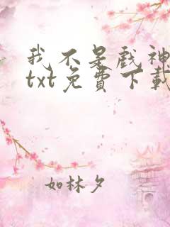 我不是戏神小说txt免费下载
