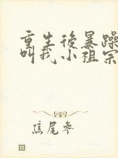 重生后暴躁大佬叫我小祖宗小说