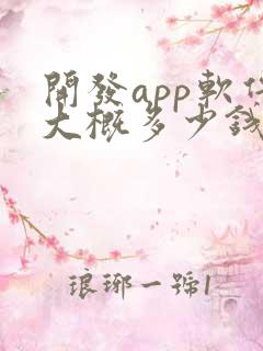 开发app软件大概多少钱