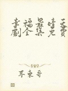 幸福最晴天电视剧全集免费观看