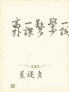 高一数学一对一补课多少钱