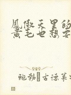 凤傲天里的反派黄毛也想要幸福