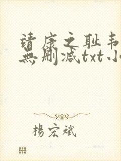 靖康之耻韦贵妃无删减txt小说