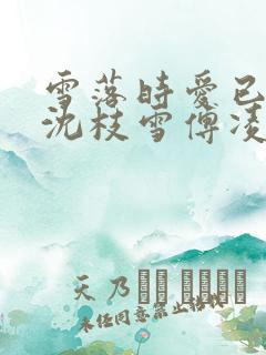 雪落时爱已落幕沈枝雪傅凌砚小说阅读