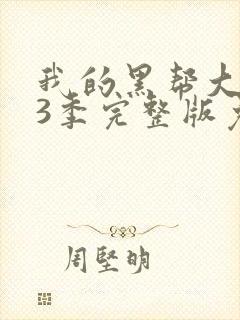 我的黑帮大佬第3季完整版免费观看