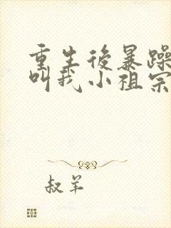 重生后暴躁大佬叫我小祖宗 小说