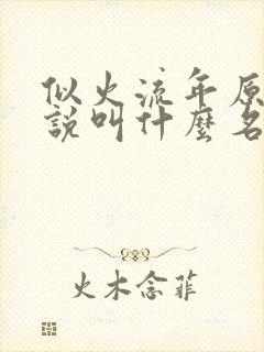 似火流年原著小说叫什么名字