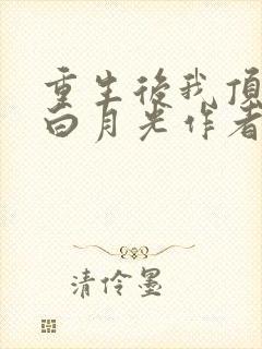 重生后我顶替了白月光作者