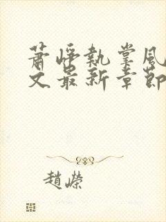 萧峥执掌风云全文最新章节