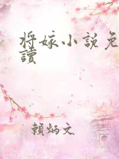 将嫁小说免费阅读
