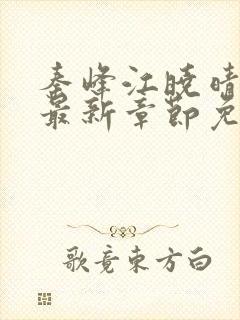 秦峰江晓晴小说最新章节免费阅读下载