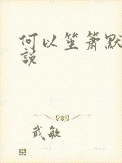 何以笙箫默 小说