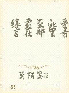 缘尽至此爱不再言在哪里看