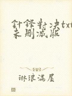 针锋对决txt未删减版