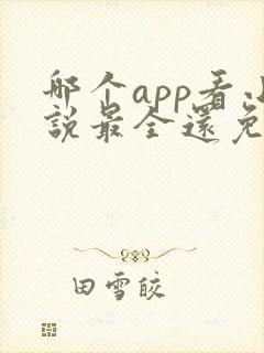 哪个app看小说最全还免费没广告