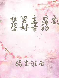 双男主腐剧有哪些好看的