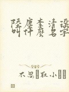 陆尘李清瑶小说叫什么名字