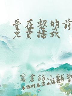 爱在黎明前全集免费播放