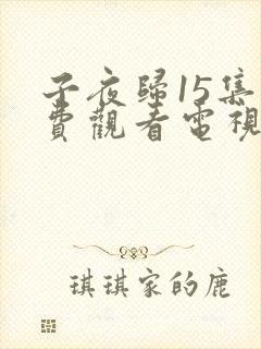 子夜归15集免费观看电视剧