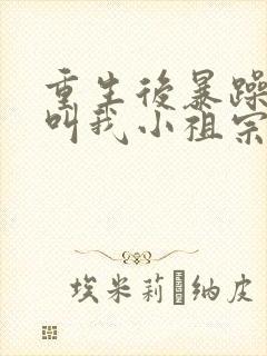 重生后暴躁大佬叫我小祖宗免费在线阅读