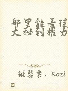 哪里能看从省府大秘到权力巅峰