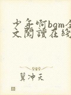 少年啊bgm全文阅读在线听书