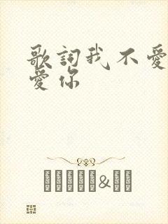 歌词我不爱你谁爱你