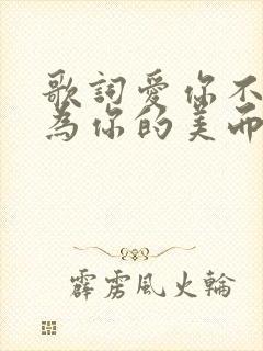 歌词爱你不是因为你的美而已