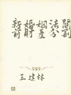 新婚姻法关于婚前财产分割的规定