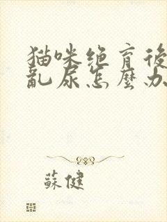 猫咪绝育后还是乱尿怎么办