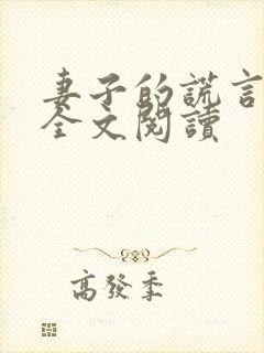 妻子的谎言免费全文阅读