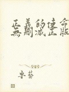 正义的使命小说无删减正版在线阅读