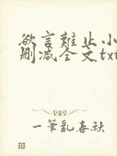 欲言难止小说无删减全文txt