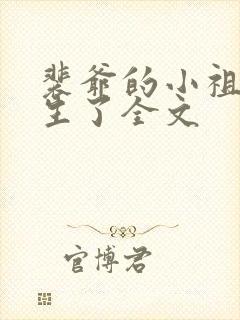 裴爷的小祖宗重生了全文