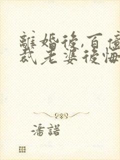 离婚后,百亿总裁老婆后悔了秦文婷