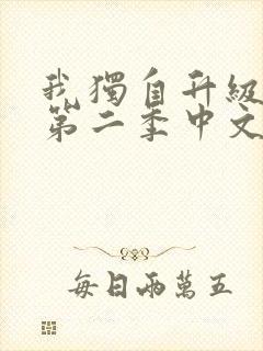 我独自升级动漫第二季中文版