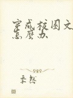 穿成校园文女神怎么办