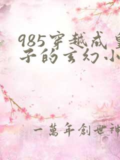985穿越成皇子的玄幻小说