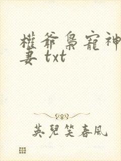 权爷枭宠神秘娇妻 txt