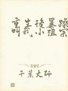 重生后暴躁大佬叫我小祖宗免费