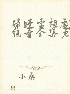 归晓电视剧在线观看全集免费高清