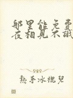 那里能免费看夜夜相见不识君短剧