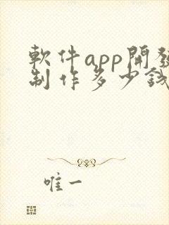 软件app开发制作多少钱