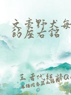 文豪野犬每个人的座右铭