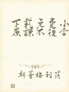 下载免费小说不原谅不复合苏小姐独美