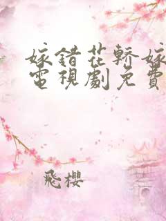 嫁错花轿嫁对郎电视剧免费观看